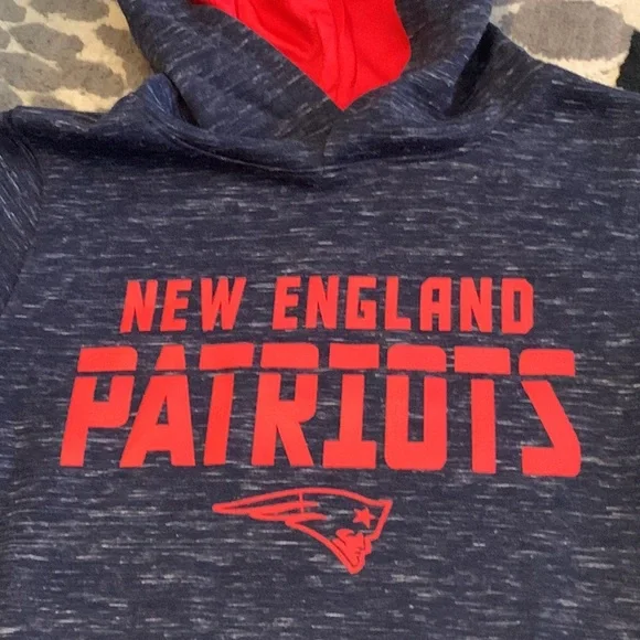 Team Apparel New England Patriots Youth Large (10/12) Sweatshirt Blue Hoodie - Picture 7 of 8